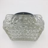 Ceiling lamp in molded glass in relief