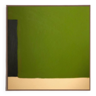 Abstrait contemporain carré vert anis