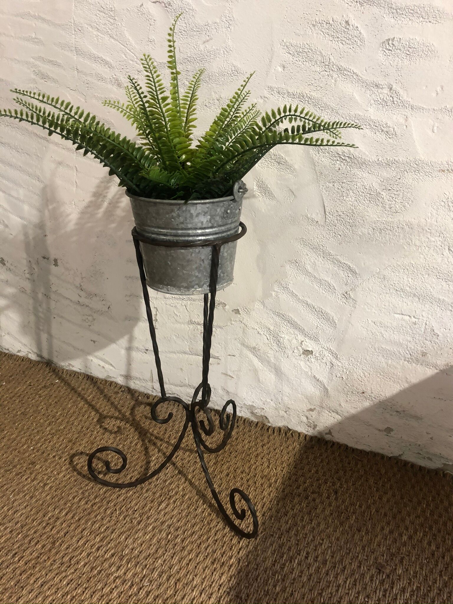 Vintage wrought iron plant holder