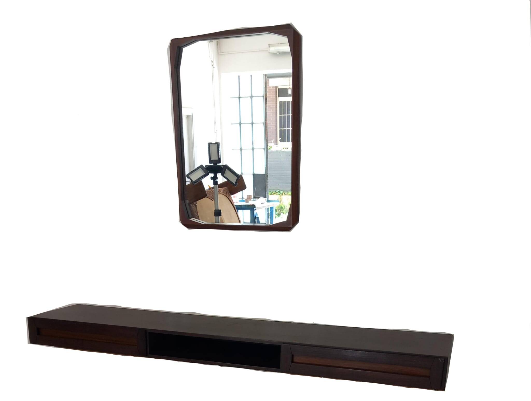 Vintage Entryway Set – Wall Console & Mirror, 1960s
