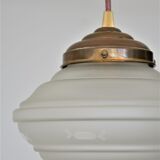 Engraved glass globe pendant lamp