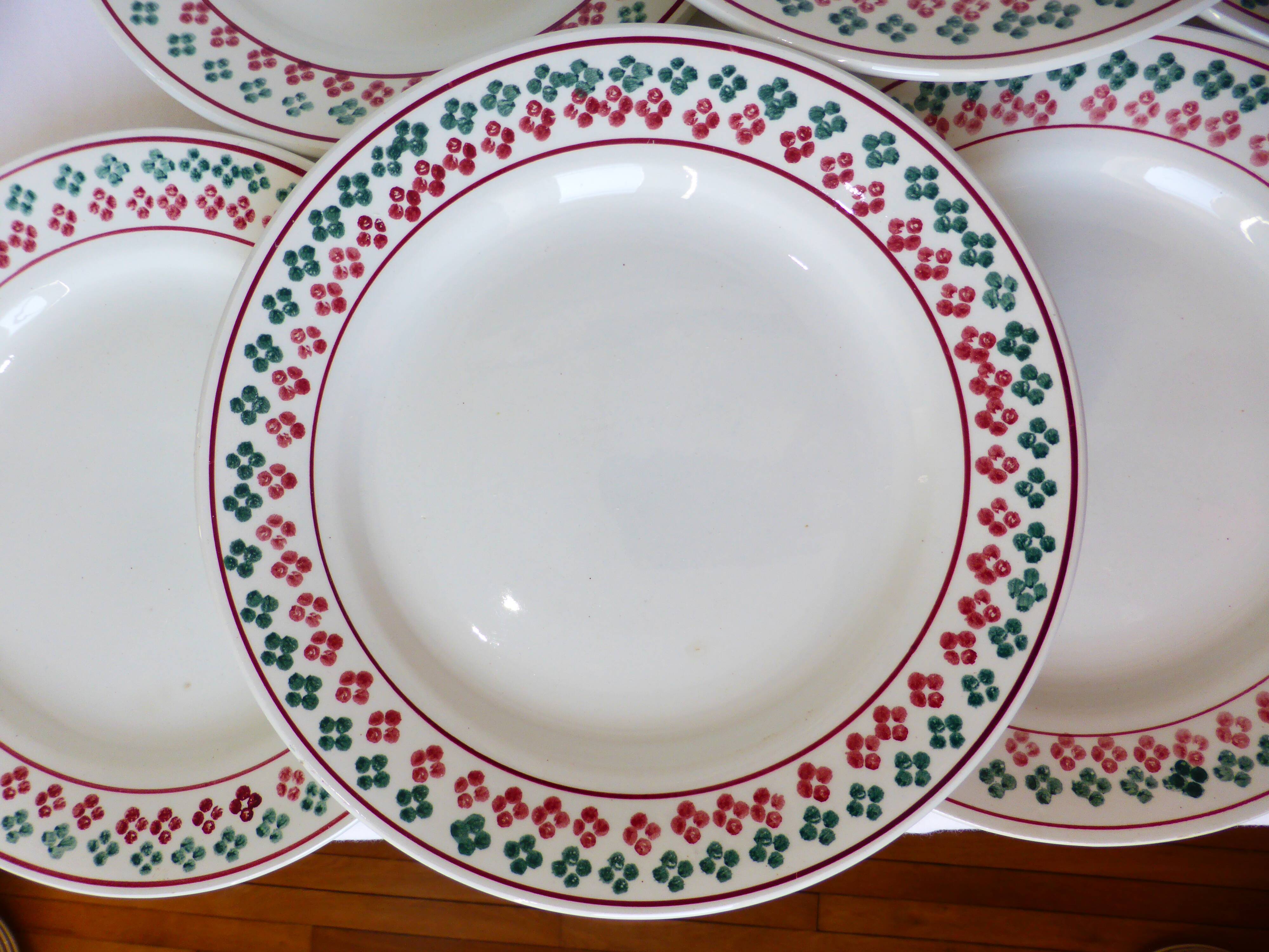 6 vintage flat plates from Céranord St Amand
