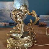 Bedside lamp Angel flower petals mother-of-pearl base alloy cast iron gilded