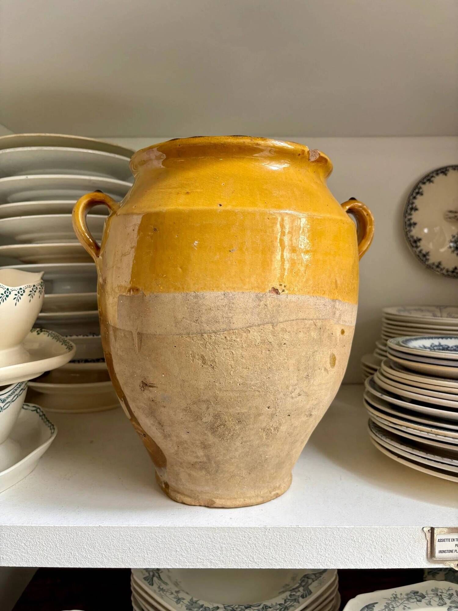 Grease pot, ochre glazed ceramic jar no. 1 - 18th century