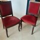 2 chaises antiques style Restauration en noyer et velours bordeaux