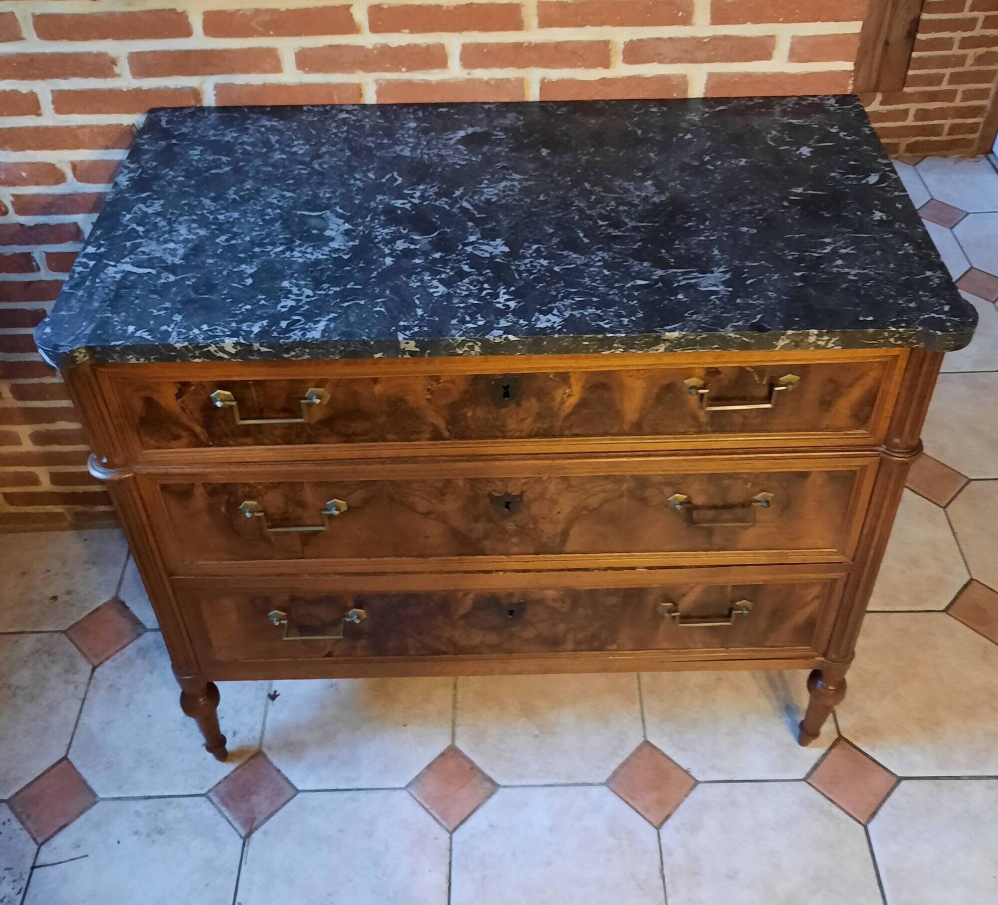 Louis XVI period mahogany chest of drawers