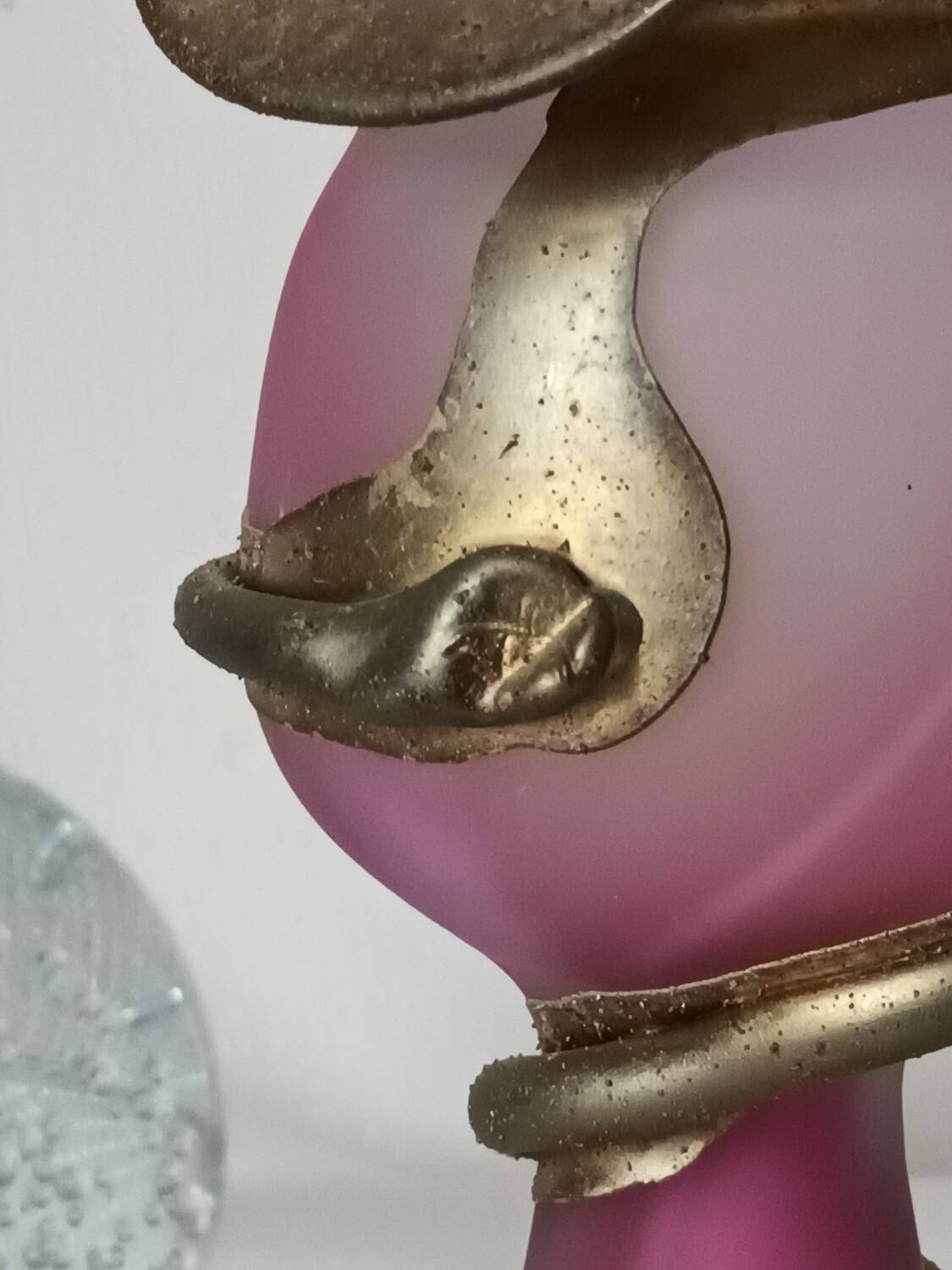 20th-century glass paste vase signed