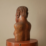 Carved wooden bust African art tribal ethnic decoration