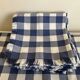 New fringed XL Vichy canvas tablecloth with 14 napkins, width 210cm.