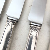 6 silver metal knives, 1930