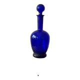 Blue molded glass carafe