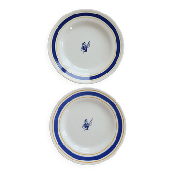 Vintage Gien Gondolo Biscuit dessert plate set