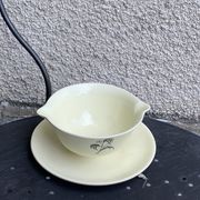 Two serving dishes and a gravy boat model las palmas in fine earthenware salins france vintage