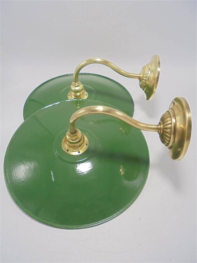 Pair of enamelled sheet metal sconces