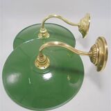 Pair of enamelled sheet metal sconces