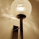 Pair of Murano Glass Chrome Wall Lights