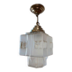 Vintage Art Deco glass pendant / skyscraper chandelier