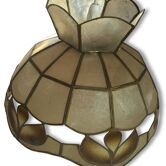 Luminaire suspension vintage en nacre