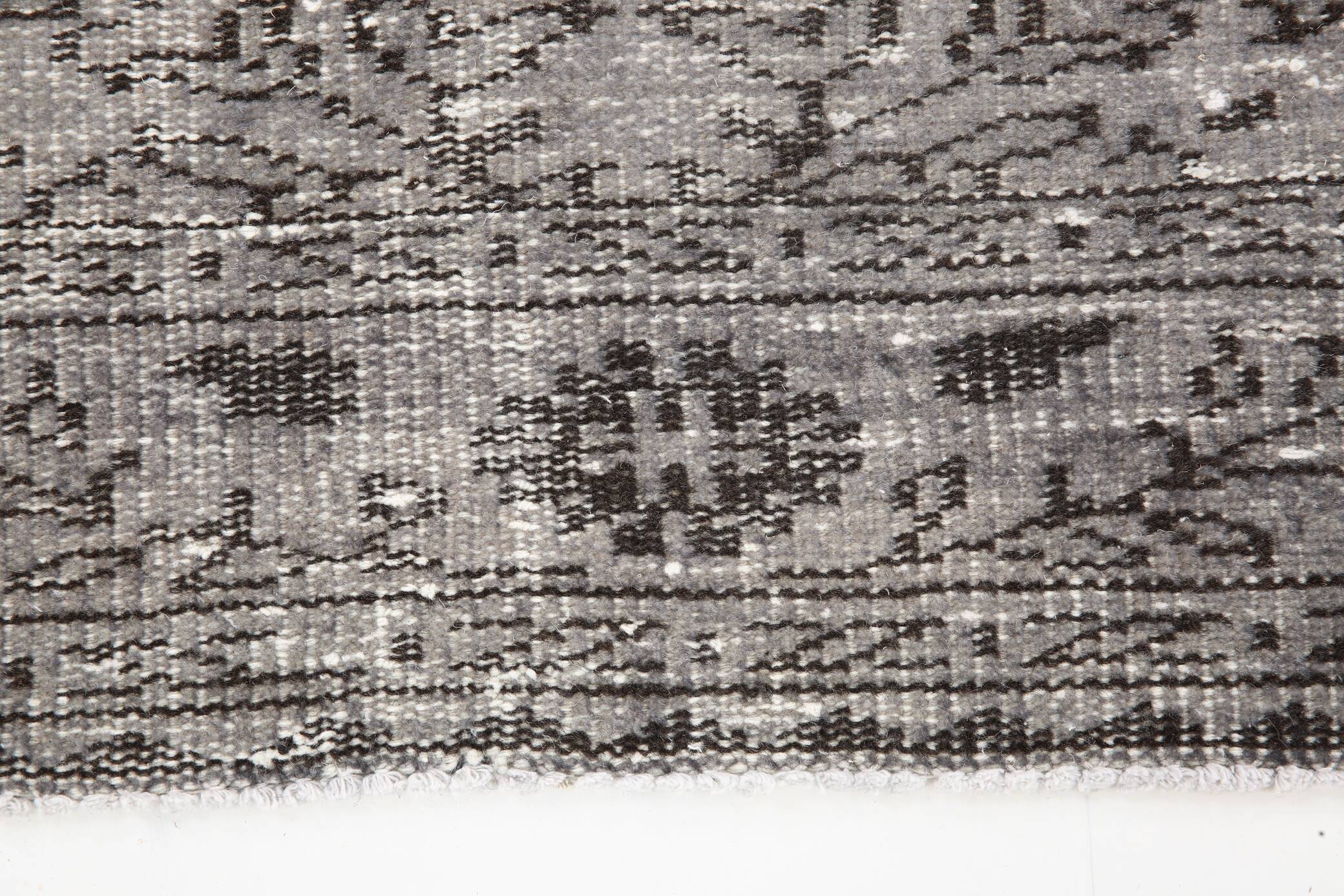 3x10 Gray & Black Vintage Runner Rug, 84x291Cm