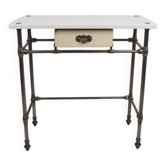 "1900" dressing table in metal and glass