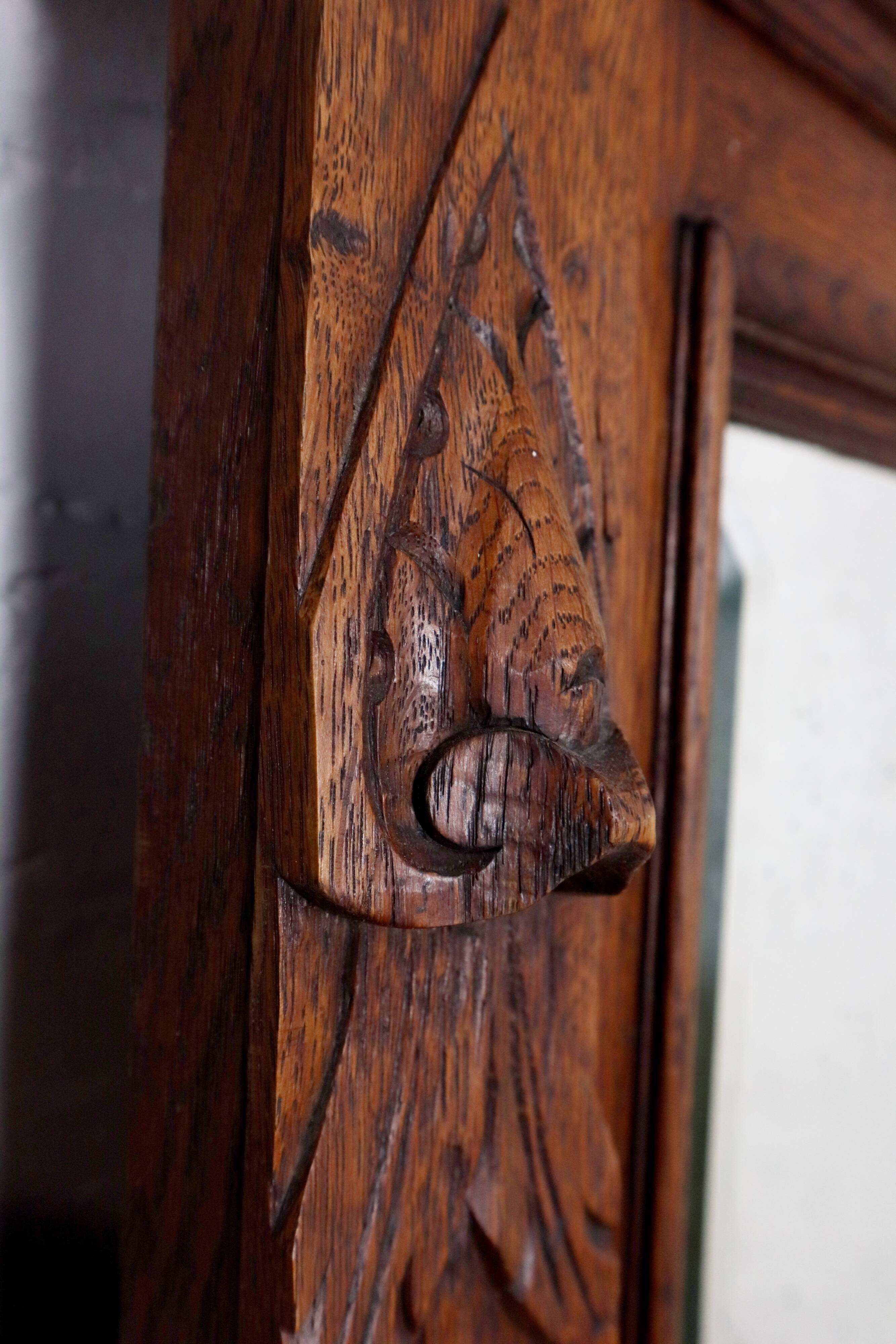 Antique oak mirror 170x112cm