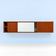 A.R.P. – Wall-mounted furniture in teak and opaline glass, 1950s