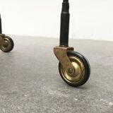 Minimalist perforated metal serving trolley in mid-century style, 1960s.