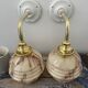 Pair of Art Deco wall lamps in marbled opaline