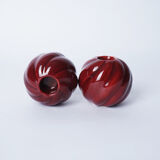 Pair of Red twisted candlesticks
