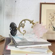 Applique col de cygne en laiton et tulipe pétales de rose en pâte de verre