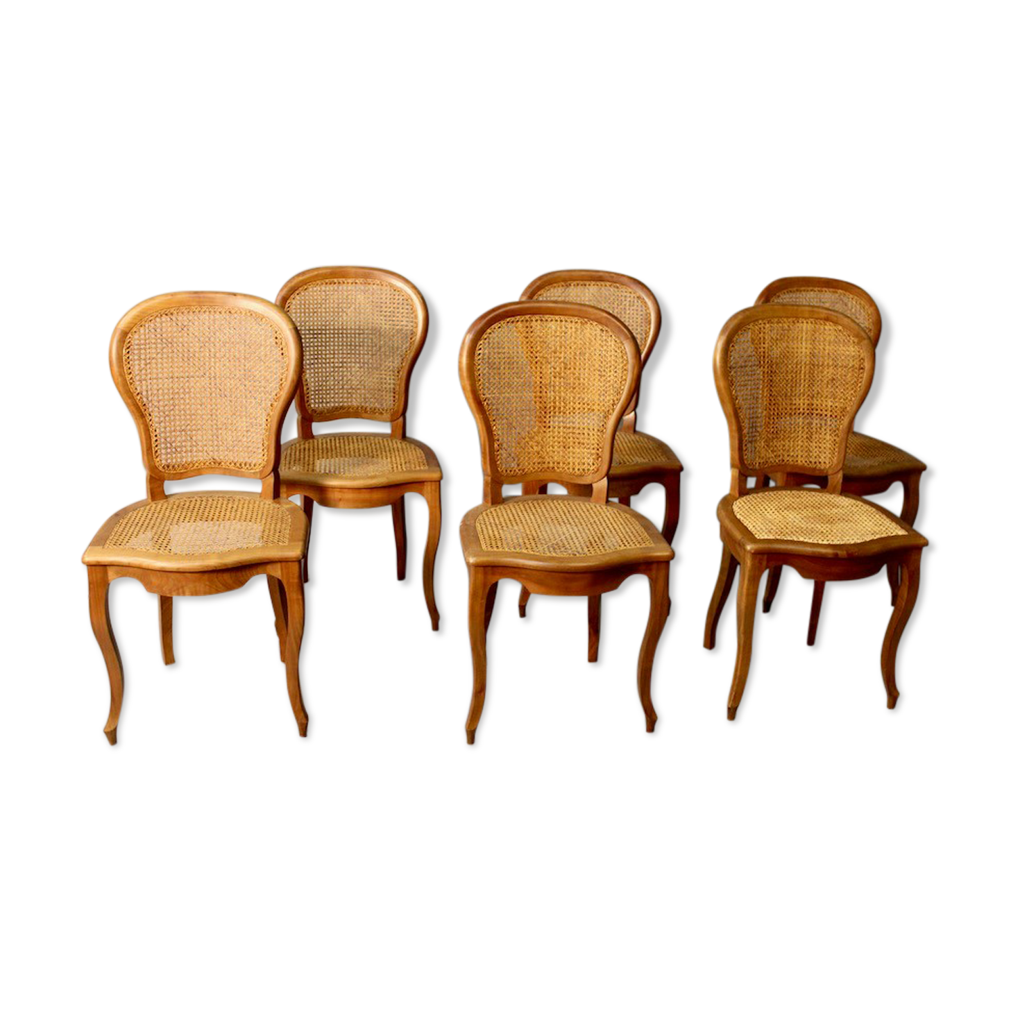 Suite of 6 chairs cannées en merisier Louis Philippe