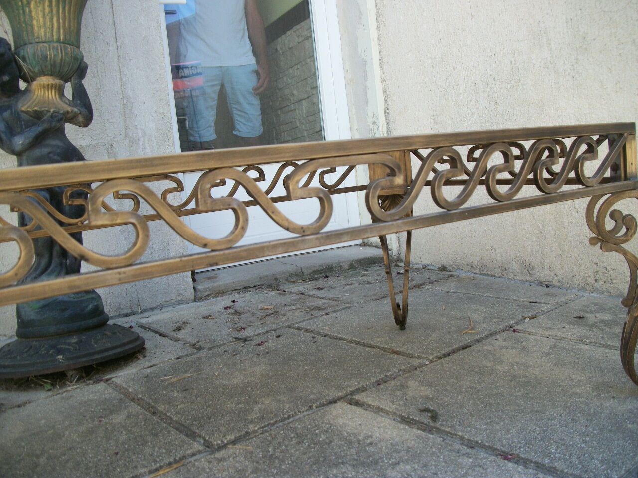 Metal and glass coffee table