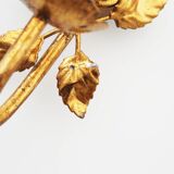 Pair of vintage gilt leaf sconces by Hans Kögl
