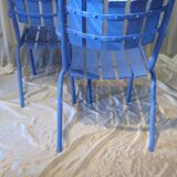 Pair of ultramarine blue garden or patio armchairs