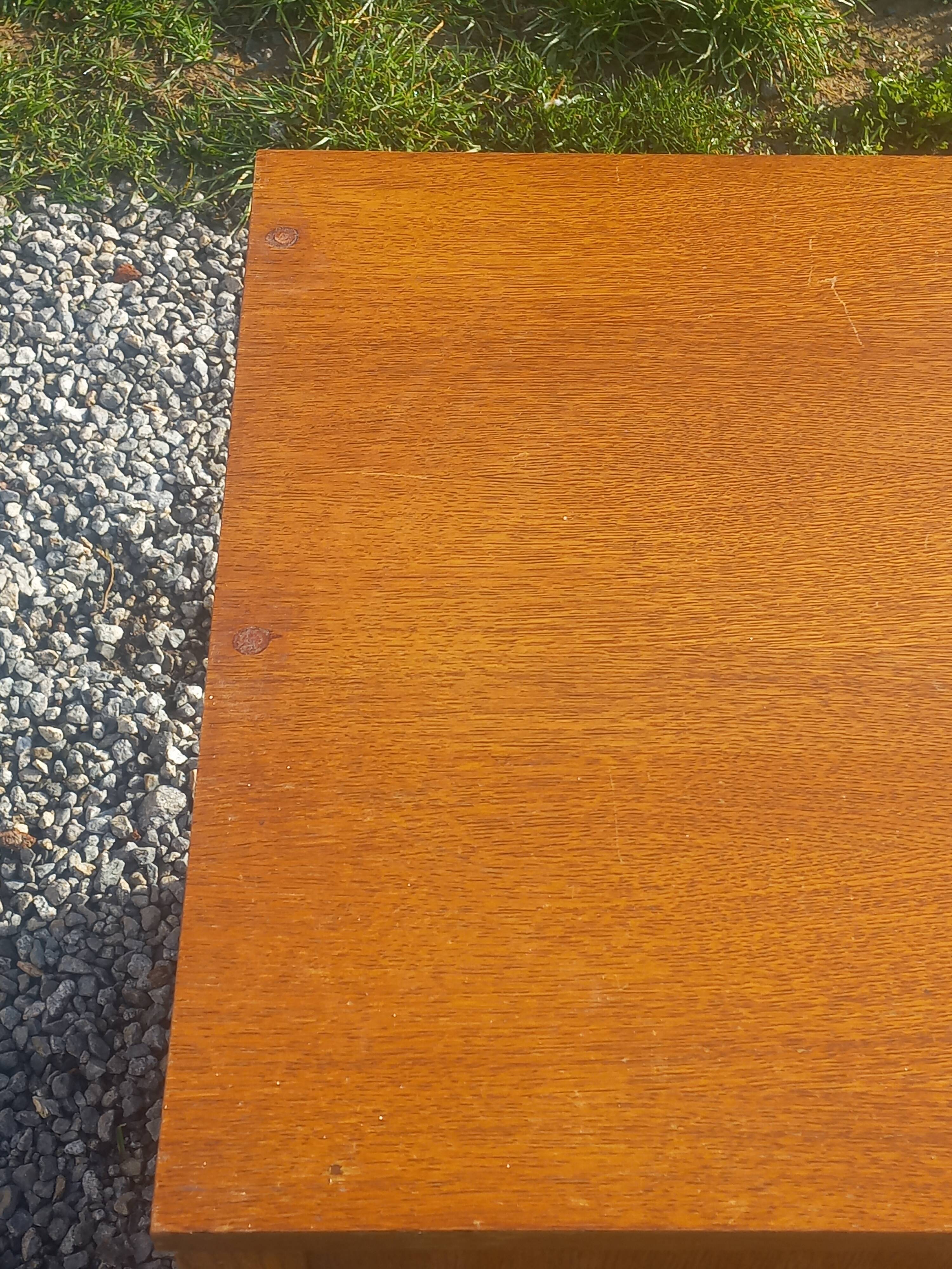 Vintage oak sideboard with splayed legs from the 1950s.