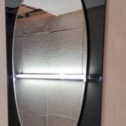 Smoked glass and white designed mirror with a freeform irregular shape - 1960s/70s