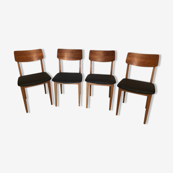 Set of 4 vintage chairs 1960's bistro-Scandinavian type