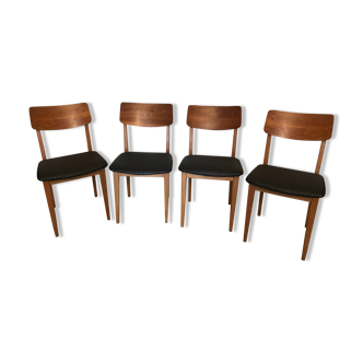Set of 4 vintage chairs 1960's bistro-Scandinavian type
