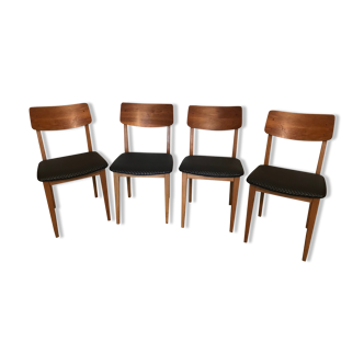 Lot de 4 chaises vintage 1960’s type bistrot-scandinave