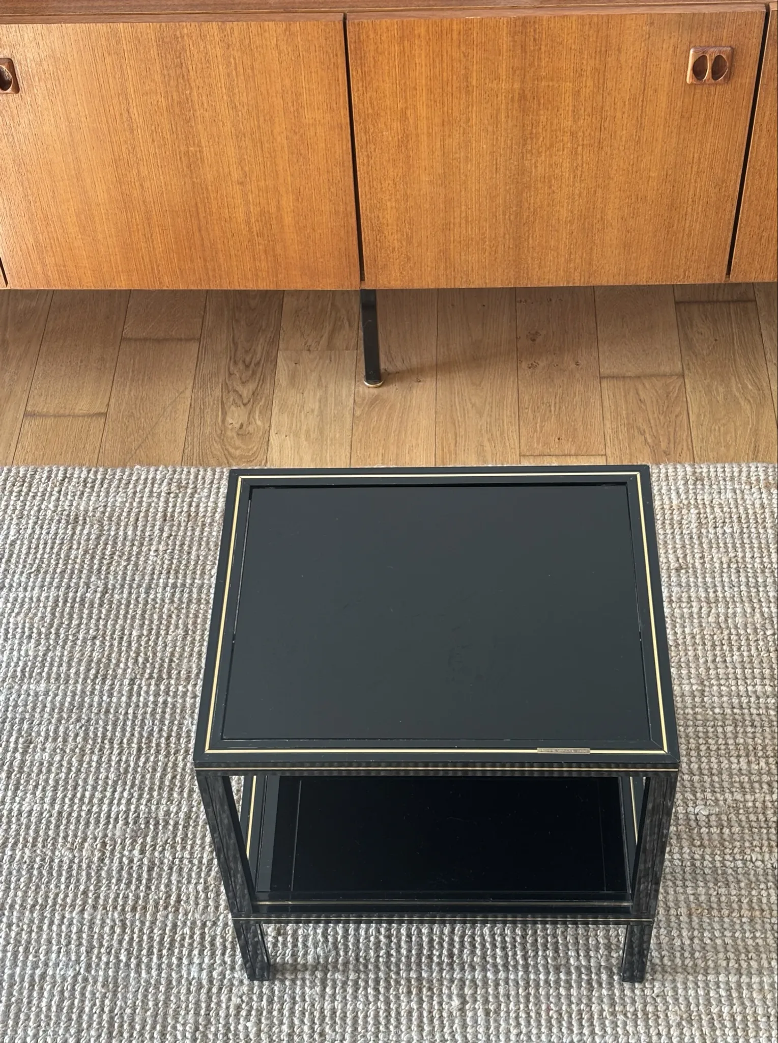 Side table Pierre Vandel Paris 1970s-80s • Hollywood Regency style