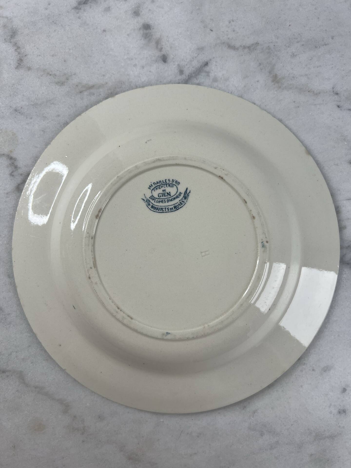 Ironstone gien 1875 bouquet of roses collection - hollow lot of 3