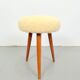 Vintage Swedish Three Legged Sheepskin Stool, 1970