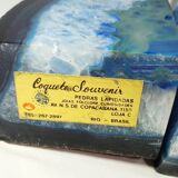 Sujetalibros de ágata azul. Brasil, 1990s.