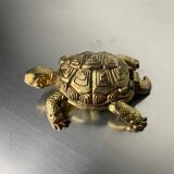 Regency turtle ashtray in brass, Spain, 1980s