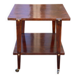 Scandinavian dark oak glossy serving trolley