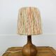 Wooden ball lamp with wool lampshade, 1960s