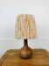 Lampe boule bois et abat jour laine, années 60