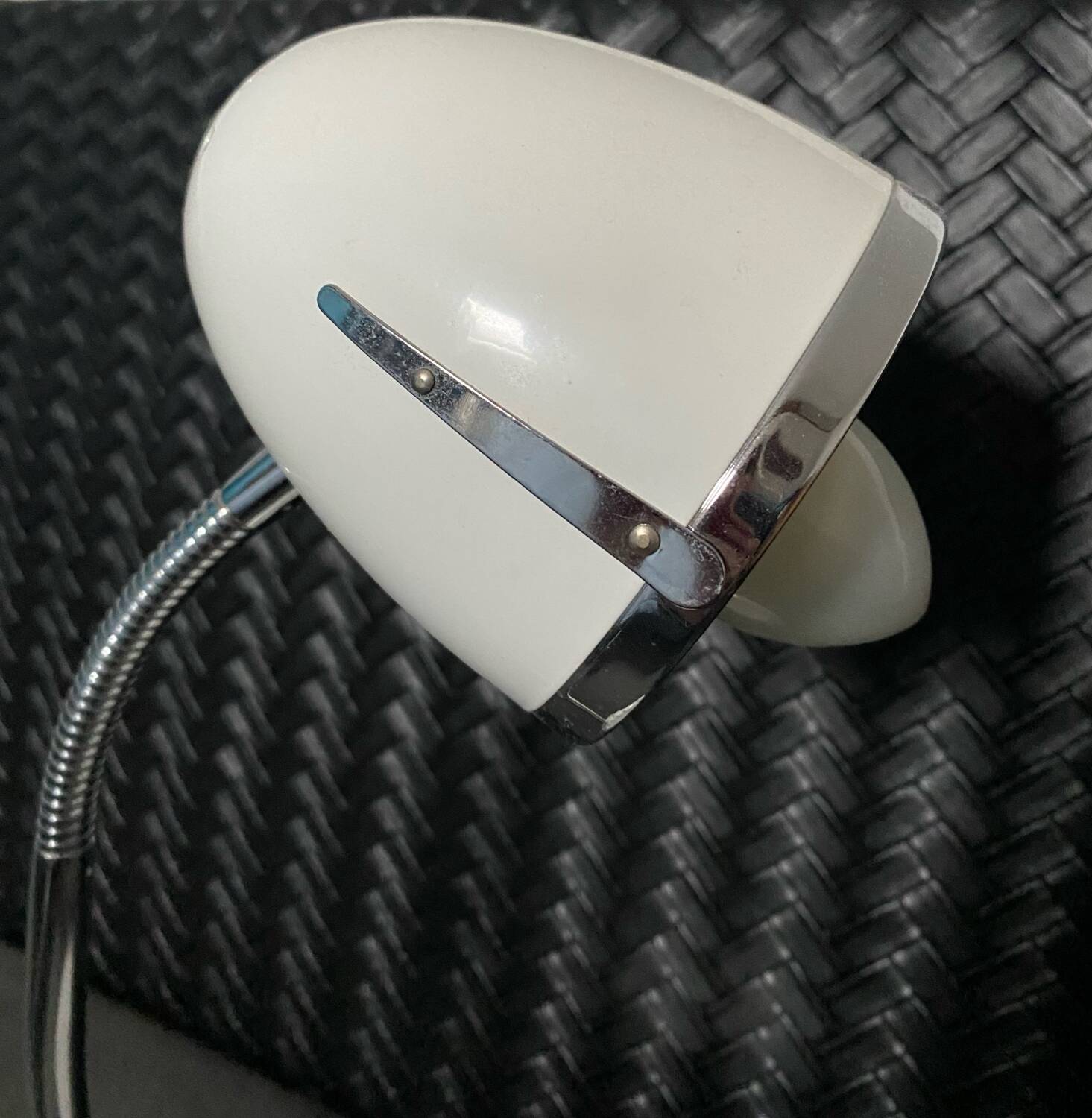 Mathias chrome and white vintage bedside desk lamp