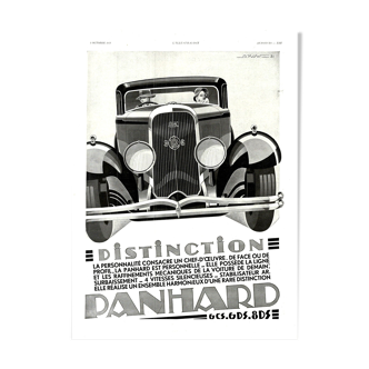 Affiche vintage années 30 Panhard Auto