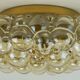 large mid century modern 1960's 1970's bubble amber glass CEILING LIGHT